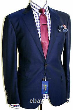 Bnwt Luxury Mens Ralph Lauren Polo Solid Navy Blue Slim Fit Suit 38r W32