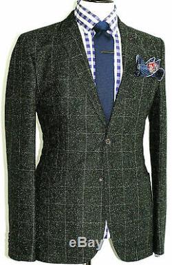 Bnwt Luxury Mens Ted Baker London Box Check 2 Piece Slim Fit Suit 40r W32 X L32
