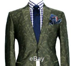 Bnwt Luxury Mens Versace Collection Floral Camouflage Slim Fit Suit 44r W38