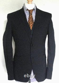 Bnwt Luxury Mens Versace Collection Italy Black Stripe Slim Fit Suit 38r W32