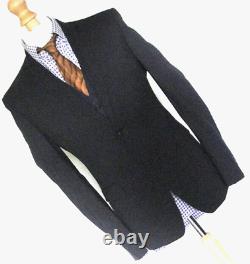 Bnwt Luxury Mens Versace Collection Italy Black Stripe Slim Fit Suit 38r W32