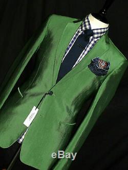 Bnwt Luxury Mens Versace Collection Tonik Lime Green Slim Fit Suit 38r W32 X L32