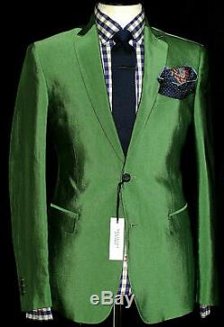 Bnwt Luxury Mens Versace Collection Tonik Lime Green Slim Fit Suit 38r W32 X L32