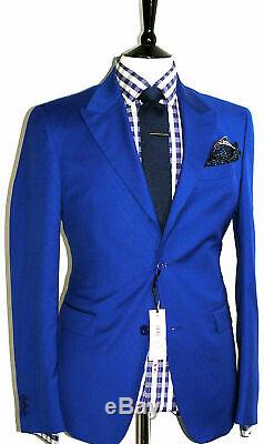 Bnwt Luxury Mens Versace Collection Tonik Royal Blue Slim Fit Suit 42r W36