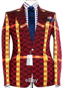 Bnwt Luxury Mens Vivienne Westwood London Tartan Slim Fit Cropped Suit 38r W32