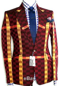 Bnwt Luxury Mens Vivienne Westwood London Tartan Slim Fit Cropped Suit 38r W32