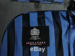 Bnwt Mens Alexandre Savile Row Sharkskin Charcoal Grey Slim Fit Suit 38r W32