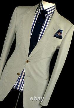 Bnwt Mens Armani Collezioni Italian Biege Formal/ Wedding Slim Fit Suit 46r W40