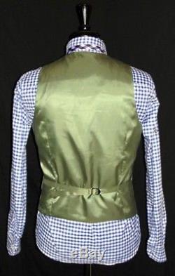 Bnwt Mens Designer Holland Esquire Box Check 3 Piece Slim Fit Suit 40r W34 X L32