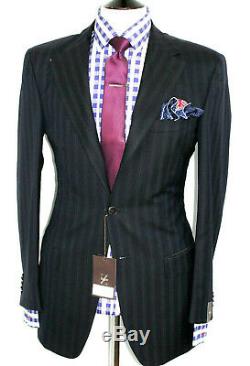 Bnwt Mens Ermenegildo Zegna Black Chalkstripe Classic Slim Fit Suit 38r W32