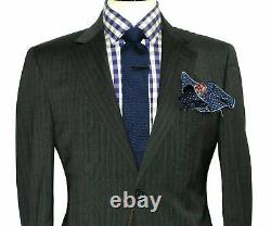 Bnwt Mens Ermenegildo Zegna Charcoal Grey Chalkstripe Slim Fit Suit 42r W36