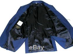 Bnwt Mens Hardy Amies Savile Row London Navy Textured Slim Fit Suit 38r W32