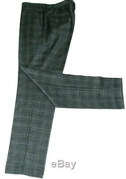 Bnwt Mens Hugo Boss Italian Charcoal Grey Box Check Slim Fit Suit 42r W36 X L34