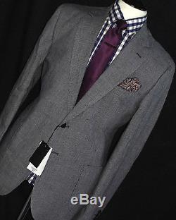 Bnwt Mens Jaeger London Puppytooth Tailor-made Slim Fit Linen Suit 44r W40 X L32