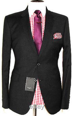 Bnwt Mens Paul Smith London Black Micro Check Tailor-made Slim Fit Suit 42r W36