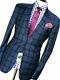 Bnwt Mens Paul Smith London Blue Check Box Slim Fit Suit 42r W36 X 30l
