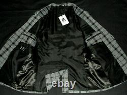 Bnwt Mens Paul Smith London Grey Box Check 3 Piece Slim Fit Suit 44r W38 X L31