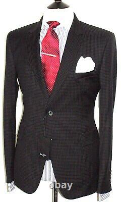 Bnwt Mens Paul Smith London Micro Check Black Slim Fit Tailor-made Suit 42r W36
