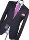 Bnwt Mens Paul Smith London Micro Check Navy Slim Fit Tailor-made Suit 44r W38