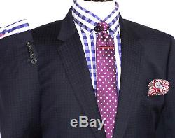 Bnwt Mens Paul Smith London Micro Check Navy Slim Fit Tailor-made Suit42r W36