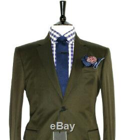 Bnwt Mens Paul Smith London Olive Green Tailor Made Slim Fit Suit 40r W34