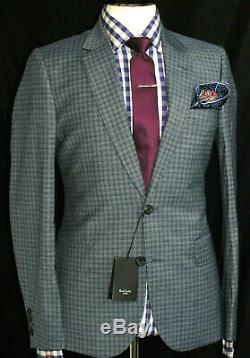 Bnwt Mens Paul Smith London Tailor Made Gingham Check Slim Fit Suit 40r W34