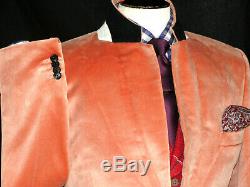Bnwt Mens Paul Smith Mayfair Velvet Blush Pink Smoking Slim Fit Suit 40r W34