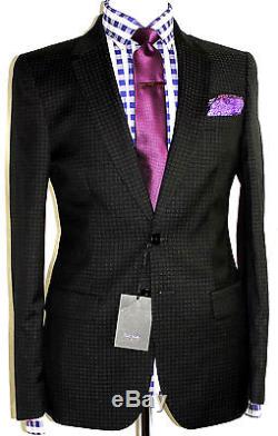 Bnwt Mens Paul Smith Ps London Micro Check Black Slim Fit Suit 40r W34