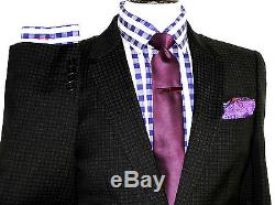 Bnwt Mens Paul Smith Ps London Micro Check Black Slim Fit Suit 40r W34