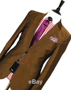Bnwt Mens Paul Smith Ps London Tonic Gold Tailor-made Slim Fit Suit 40r W34