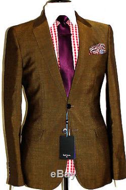 Bnwt Mens Paul Smith Ps London Tonic Gold Tailor-made Slim Fit Suit 40r W34
