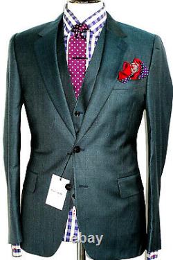Bnwt Mens Paul Smith Soho London Neurave Green Slim Fit 3 Piece Suit 42r W36