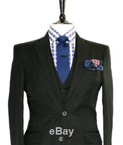 Bnwt Mens Paul Smith Soho London Plain Black 3 Piece Slim Fit Suit 38r W32 X L32