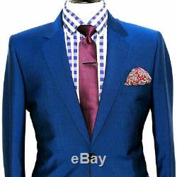 Bnwt Mens Paul Smith Soho London Royal Petrol Blue Slim Fit Suit 38r W32