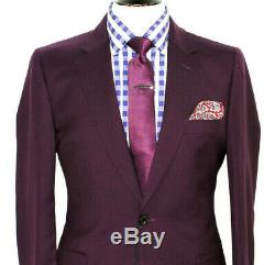Bnwt Mens Paul Smith Soho London The Mainline Burgundy Slim Fit Suit 40r W34