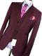 Bnwt Mens Paul Smith Soho London Wine Burgundy Slim Fit 3 Piece Suit 44r W38