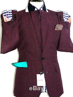 Bnwt Mens Paul Smith The Mainline London Gingham Check Slim Fit Suit 40r W34