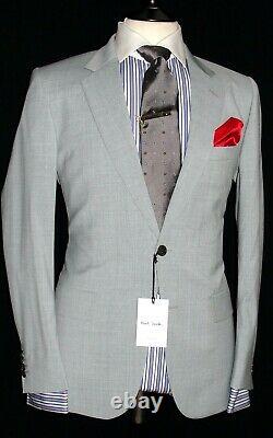 Bnwt Mens Paul Smith The Mayfair Fit New Edition Sharkskin Grey Suit 38r W32