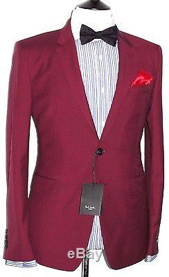 Bnwt Mens Paul Smiththe Kensington Burgundy Slim Fit Tailor-made Suit 40r W34