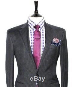 Bnwt Mens Ralph Lauren Charcoal Grey Pinstripe Classic Slim Fit Suit 36r W30