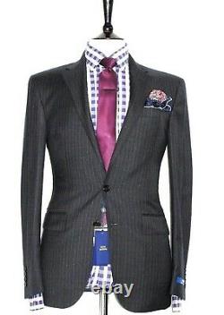 Bnwt Mens Ralph Lauren Charcoal Grey Pinstripe Classic Slim Fit Suit 48r W42