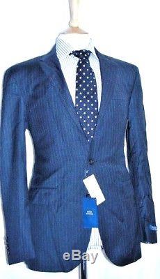 Bnwt Mens Ralph Lauren Luxuxury Pinstripe Grey Slim Fit Suit 40r 34 X Unhemmed