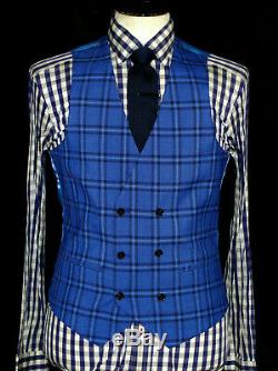 Bnwt Mens Ted Baker London Blue Box Check 3 Piece Slim Fit Suit 40r W34 X L32
