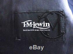 Bnwt Mens Tm T. M. Lewin London Navy Herringbone Slim Fit Suit 38r W32 X L29