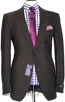 Bnwt Mens Tommy Hilfiger Stripey Brown Tailor-made Slim Fit Suit 44r W38 X L32