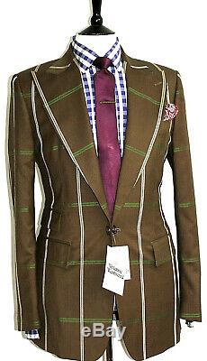 Bnwt Mens Vivienne Westwood London Box Check Drop Crotch Slim Fit Suit 38r W32