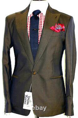 Bnwt Mens Vivienne Westwood London Mocca Brown Slim Fit Suit Jacket Blazer 40r
