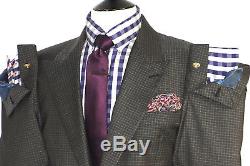 Bnwt Mens Vivienne Westwood Tailor-made Mirco Check Grey Slim Fit Suit 44r W36
