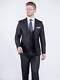 Bond Men's 3 Piece Slim Fit Black Textured Suit