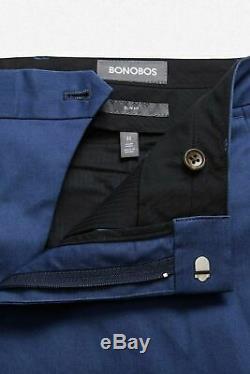 Bonobos Jetsetter Stretch Italian Suit Jacket & Pants BLUE 38R SLIM FIT 33 x 37